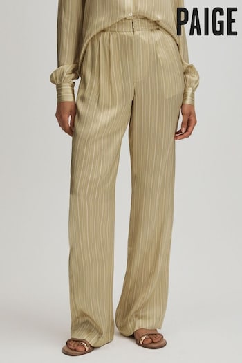 Paige Silk Striped Wide Leg Trousers (E42838) | £390