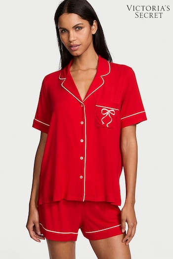 Victoria's Secret Lipstick w Love Graphic Red Modal Short Pyjama Set (E43485) | £55