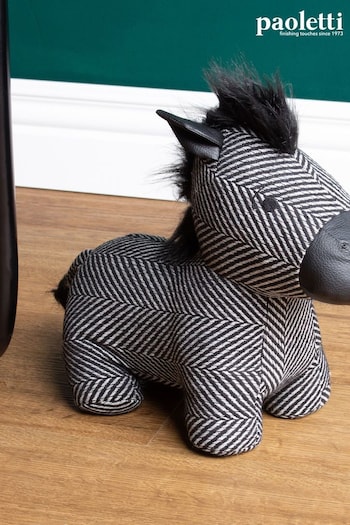 Paoletti Black Zebra Print Herringbone Novelty Doorstop (E43613) | £18