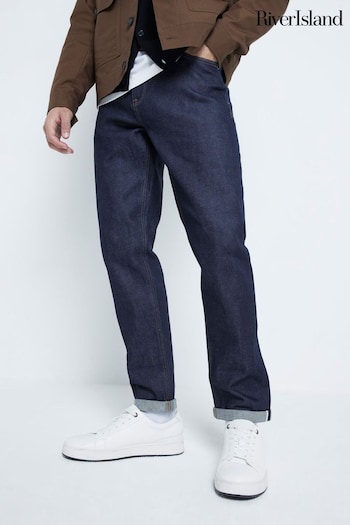 River Island Blue Slim Fit Japanese Selvedge Jeans (E43724) | £60