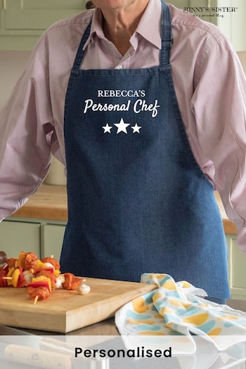 Personalised Blue Denim Personal Chef Apron by Jonny's Sister (E43798) | £24