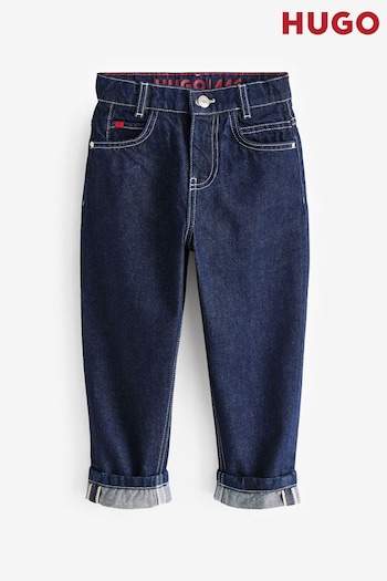 HUGO Blue Dark Wash Wide Leg Denim Jeans (E44184) | £79 - £95