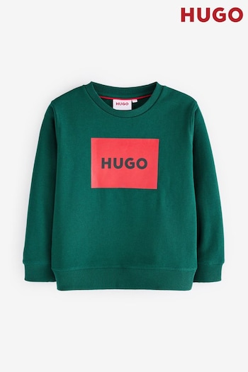 HUGO Green Logo Fleece Crew Neck Sweatshirt (E44194) | £75 - £85