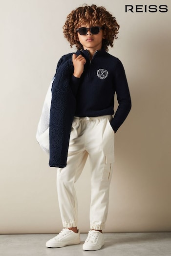 Reiss Off White Aymos 9-13 yrs Corduroy Drawstring Trousers (E45157) | £40