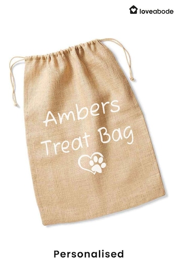 Loveabode Natural Personalised Dog Treat Bag (E45277) | £12