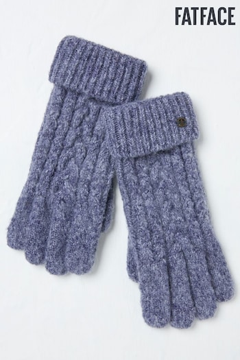 FatFace Blue Cable Knit Gloves (E46308) | £20