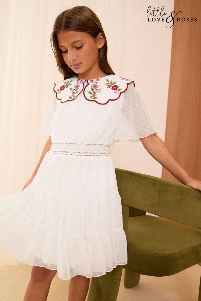 White embroidered dress uk sale