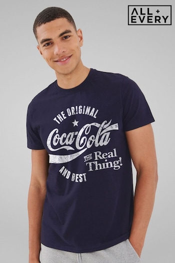 All + Every Blue Mens Coca Cola The Original And The Best Logo T-Shirt (E47142) | £25
