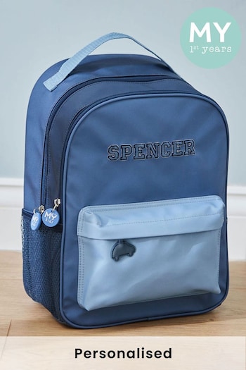 My 1st Years Personalised Large Blue Varsity Backpack (E47157) | £45