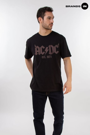 Brands In Black Men AC/DC Horn Logo T-Shirt (E47339) | £23