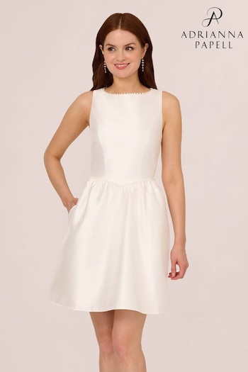 Adrianna Papell Pearl Mikado White Dress (E47353) | £169