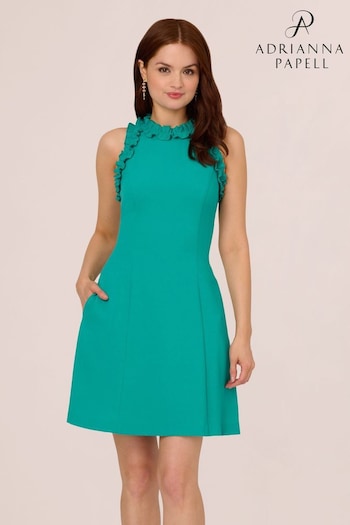 Adrianna Papell Green Crepe Midi Dress (E47360) | £159