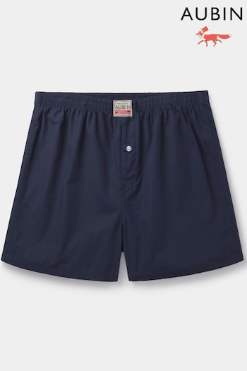 Aubin Blue Forbes Woven Boxers (E47445) | £29