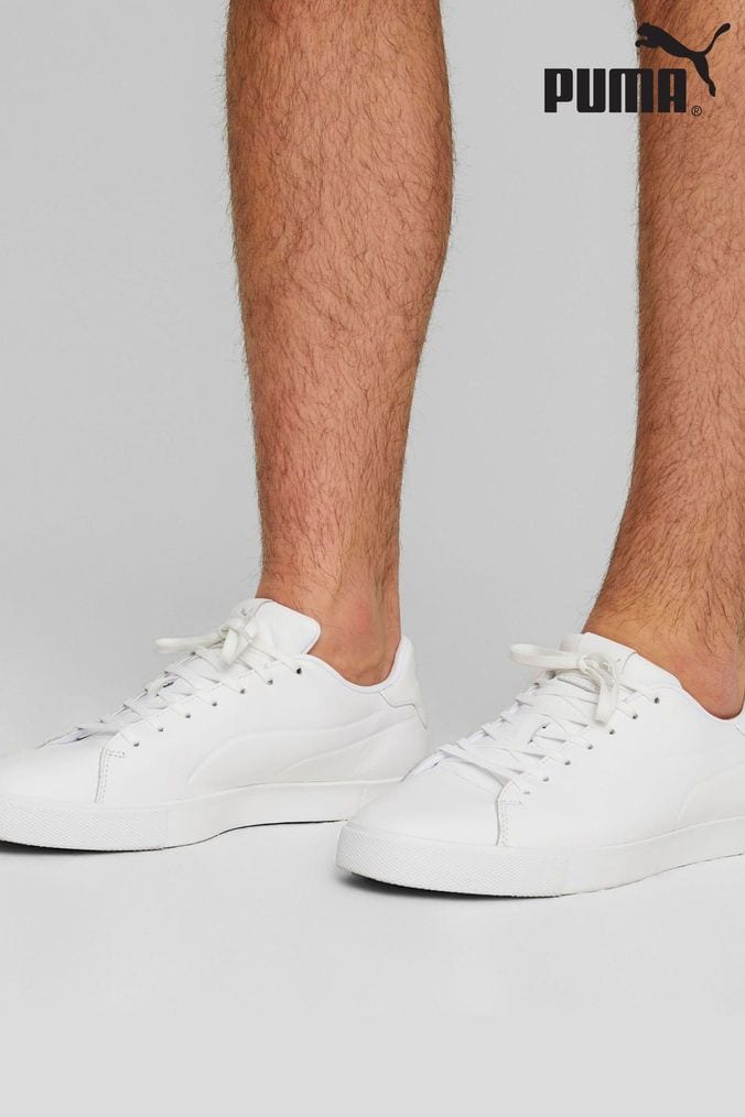 Mens white puma trainers uk discount