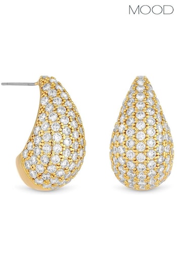 Mood Gold Tone Crystal Dome Hoop Earrings (E48062) | £17