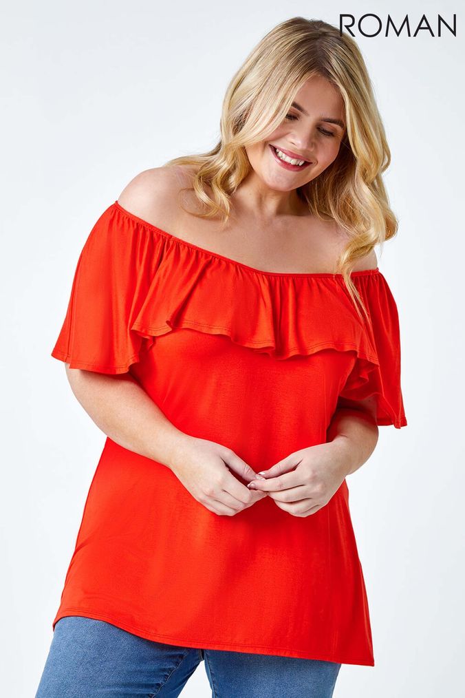 Oversized bardot top online