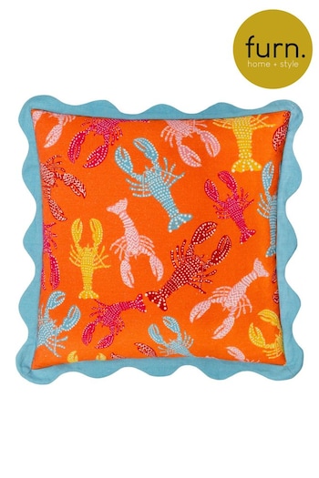 Furn Orangeade 100% Cotton Crustaceans Scalloped Cushion (E48619) | £22