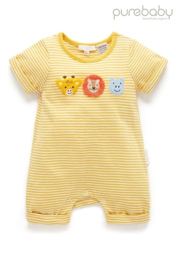 Purebaby Yellow Happy Faces Growsuit (E48885) | £25