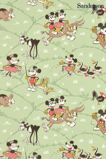 Sanderson Macaron Green Mickey At The Farm Wallpaper (E48985) | £119