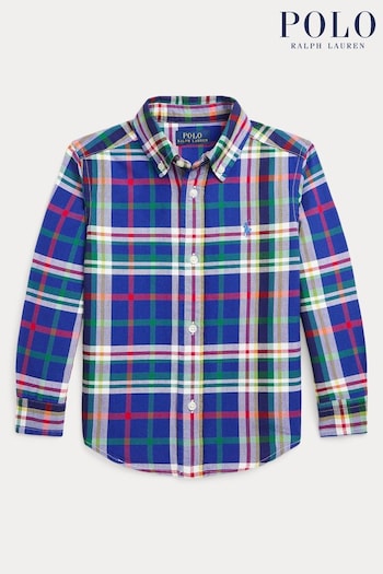 Polo Ralph Lauren Boy 100% Cotton Plaid Cotton Oxford Shirt (E49568) | £75