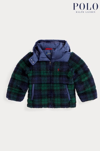 Polo Ralph Lauren Boy Navy Tartan Puffer Jacket (E49596) | £299