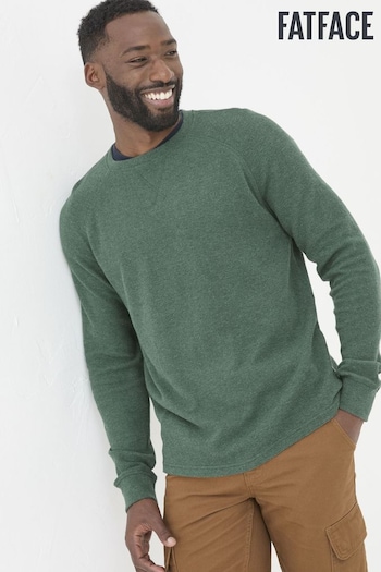 FatFace Wicklow Green Waffle Crew Neck T-Shirt (E50047) | £35