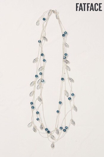 FatFace Silver Tone Multi Leaf Necklace (E50102) | £18.50