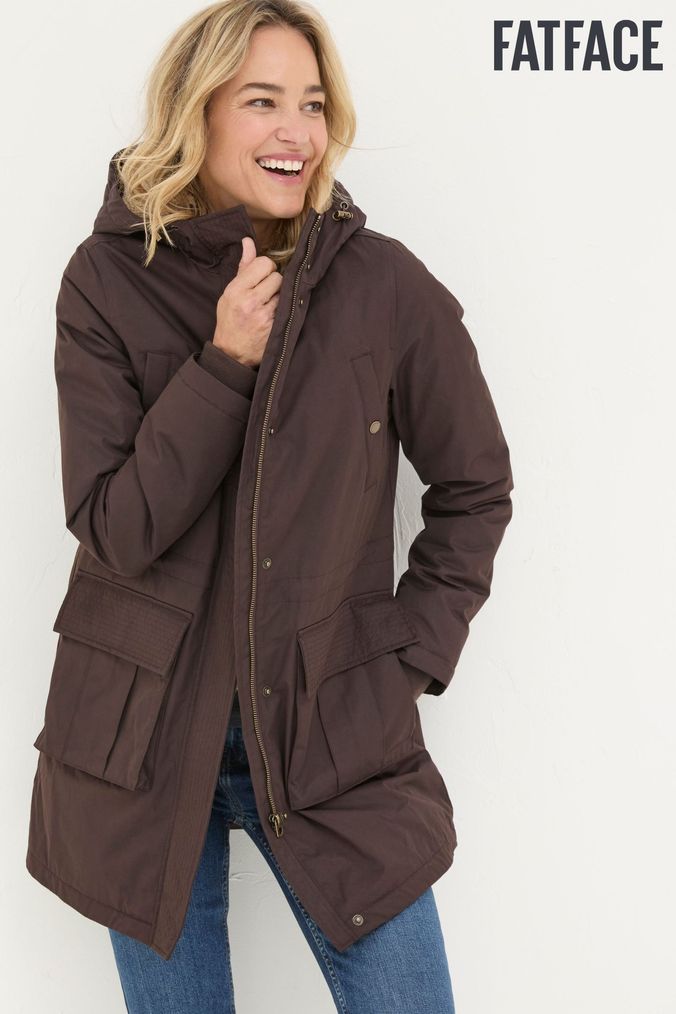 Brown jacket with hood online