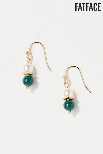 FatFace Bead Gold Tone Pearl Earrings (E50186) | £10.50