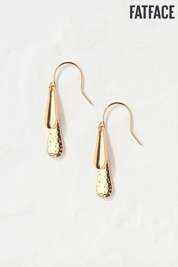 FatFace Gold Tone Texture Drop Earrings (E50187) | £10.50