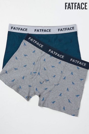 FatFace Grey Dinosaur Boxers 2 Pack (E50197) | £22