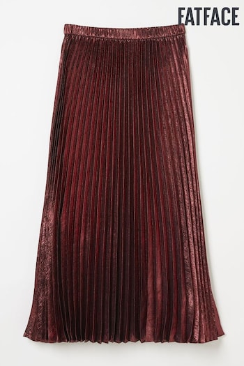 FatFace Gaia Dark Red Pleated Skirt (E50274) | £75