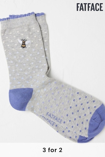 FatFace Grey Bee Women's Socks 1 Pack (size 4-7) (E50303) | £7.50