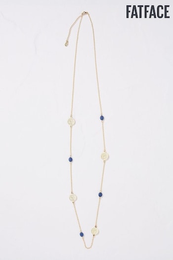 FatFace Gold Tone Stone Disc Necklace (E50372) | £16.50