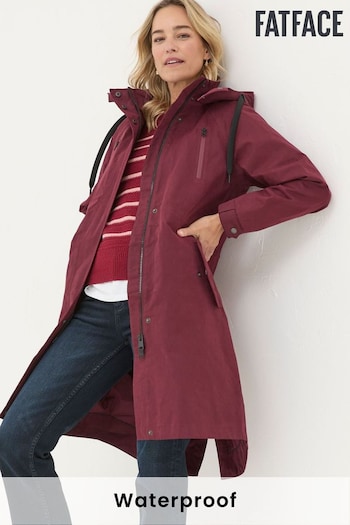 FatFace Juno Red Waterproof Long Coat (E50540) | £155