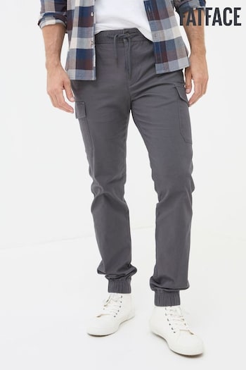 FatWns Kent Grey Cuffed Cargo Trousers (E50594) | £55