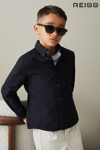 Reiss Navy Greenwich 9-13 yrs Oxford Cotton Shirt (E50678) | £32