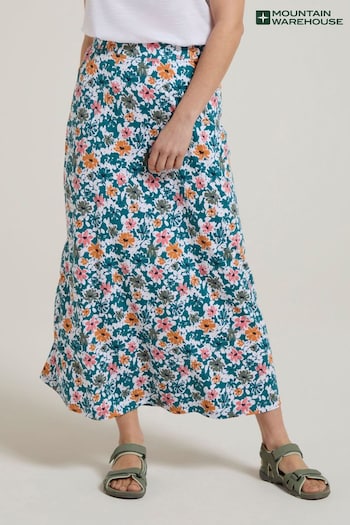 Mountain Warehouse Blue Camo Womens Shore Long Jersey Skirt (E50919) | £30