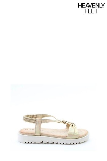 Heavenly Feet Gold Ashby Sandals (E51122) | £40
