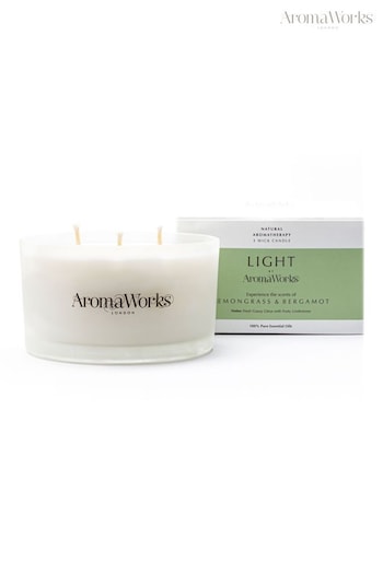 AromaWorks Light Multiwick Lemongrass  Vertivert Candle (E51793) | £19