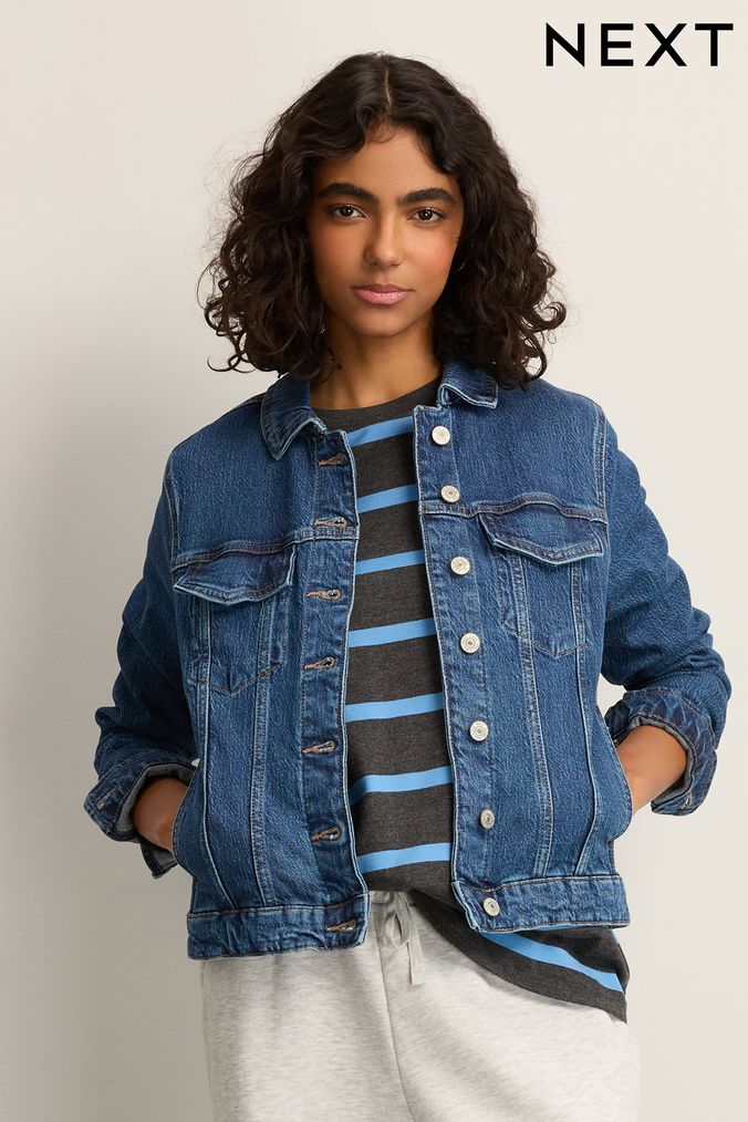 Short sleeve denim jacket womens best sale
