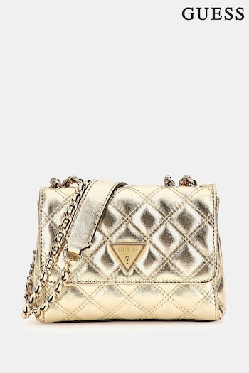 Guess Metallic Giully Quilted Convertible Flap Cross-Body Bag (E52475) | £95