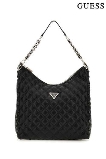 Guess Giully Quilted Hobo Black Bag (E52479) | £125