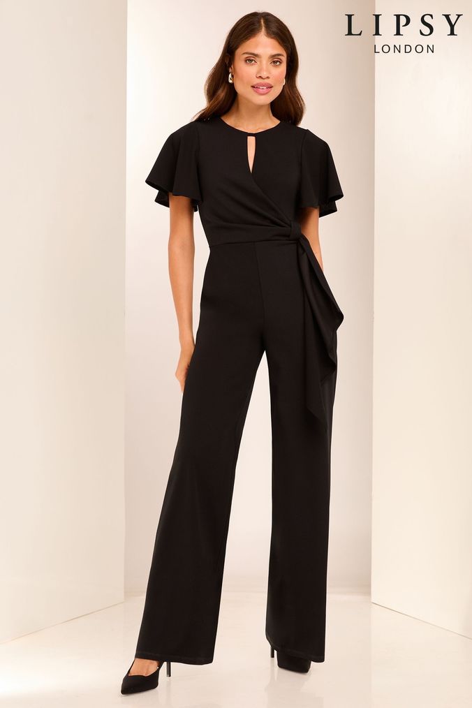 Lipsy wrap short sleeve wide leg jumpsuit online