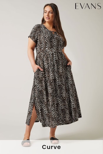 Evans Curve Leopard Print Midaxi Dress (E53279) | £39