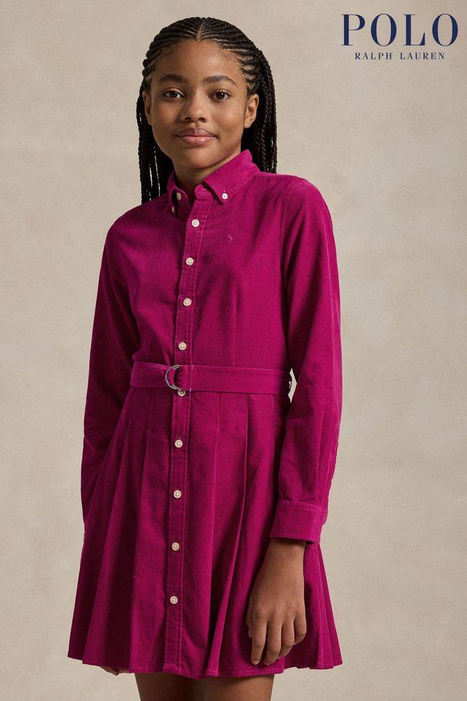 Girls pink polo dress deals