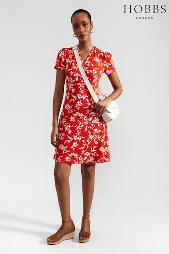 Hobbs Red Lydia Jersey Dress (E53482) | £89