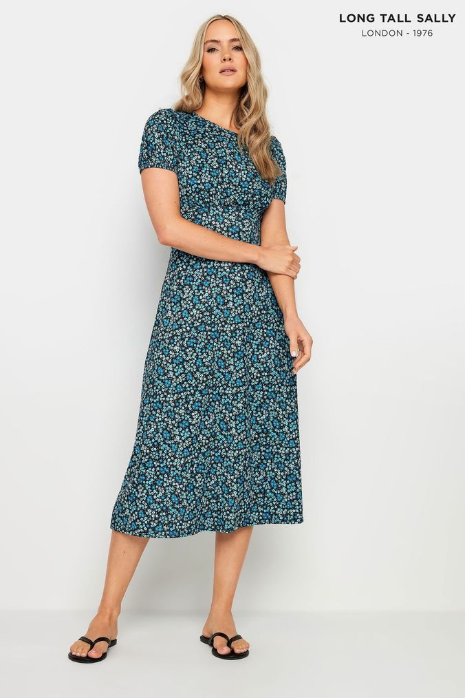 Blue tea dress uk best sale