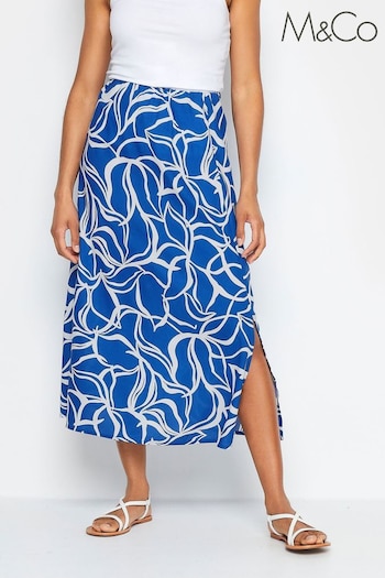 M&Co Blue Tile Midi Skirt (E53584) | £31