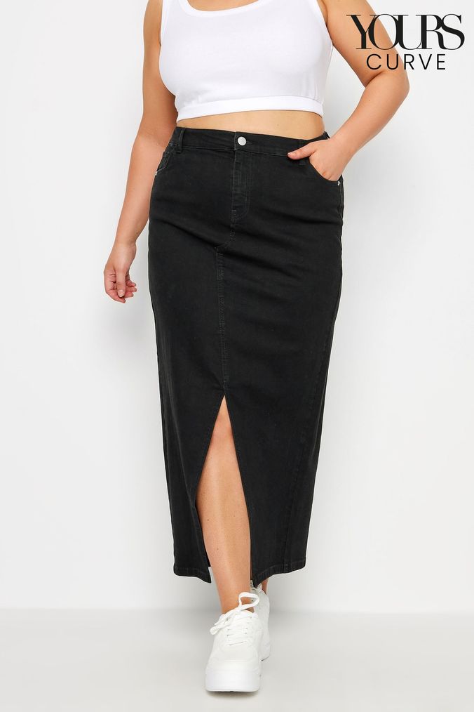 Black denim skirt online online